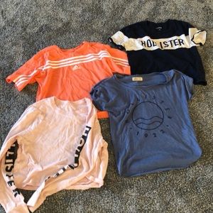 Lot of four hollister+ Adidas tops Size Womens XS